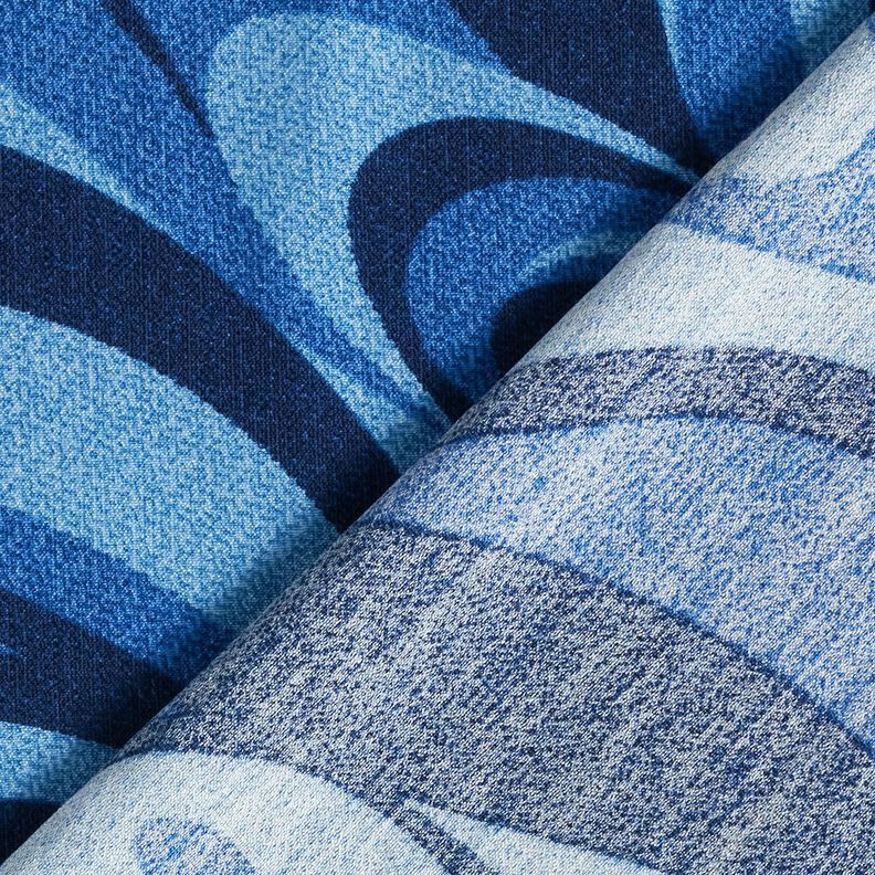 Viskose-Crêpe Wellen – marineblau/königsblau, image number 4