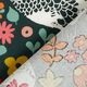 Baumwollstoff Cretonne Hühner mit Blumen – dunkelgrün,  thumbnail number 4