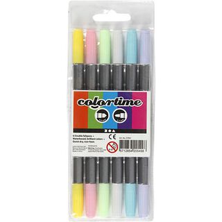 Colortime Dual Filzstifte, Pastellfarben [6Stück ], 