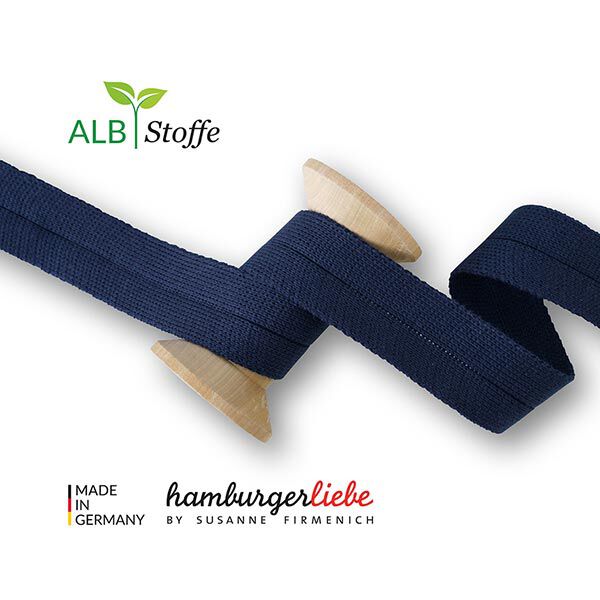 Bio Einfassband Edge Me [ 3,2 cm ] | Albstoffe – marineblau,  image number 1