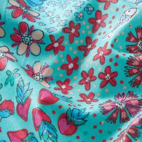 Beschichtete Baumwolle maritimer Mix – aquablau, 