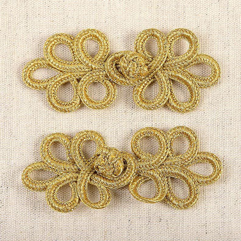 Posamentenverschluss [ 3 x 8 cm ] – gold metallic,  image number 1