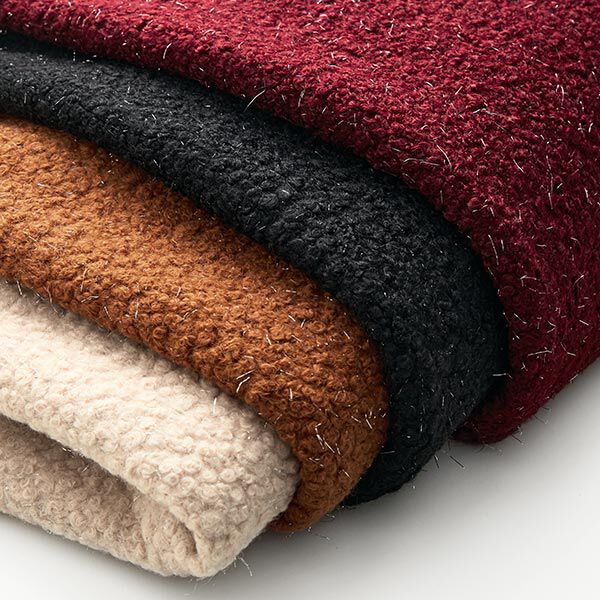 Strick Bouclé Glanzfäden – schwarz, image number 4