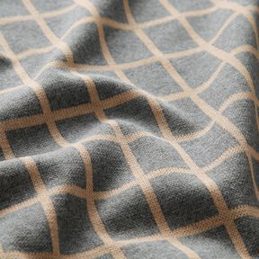 Romanit Jersey Karos – grau/beige, 
