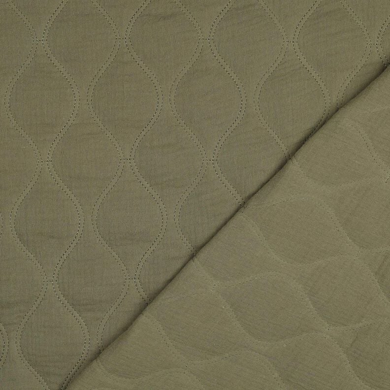 Steppstoff Musselin Wellen – hellkhaki,  image number 4