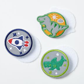 Reflektor Patches Klett 3er Pack – grün/indigo, 