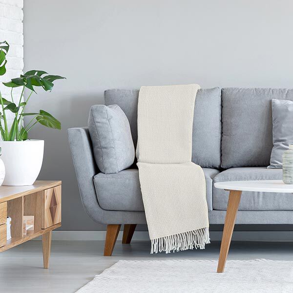 Waffelpiqué – wollweiss | Reststück 50cm
