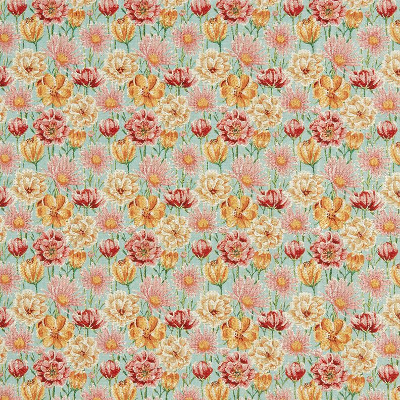 Dekostoff Gobelin Wiesenblumen – eukalyptus/sonnengelb, image number 1