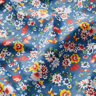 Beschichtete Baumwolle niedliche Blümchen – königsblau, 