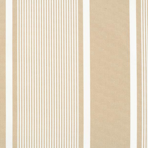 Outdoorstoff Canvas Streifenmix – beige/weiss, image number 1