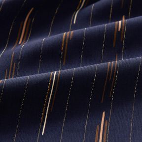 Blusenstoff Glitzernadelstreifen – marineblau, 