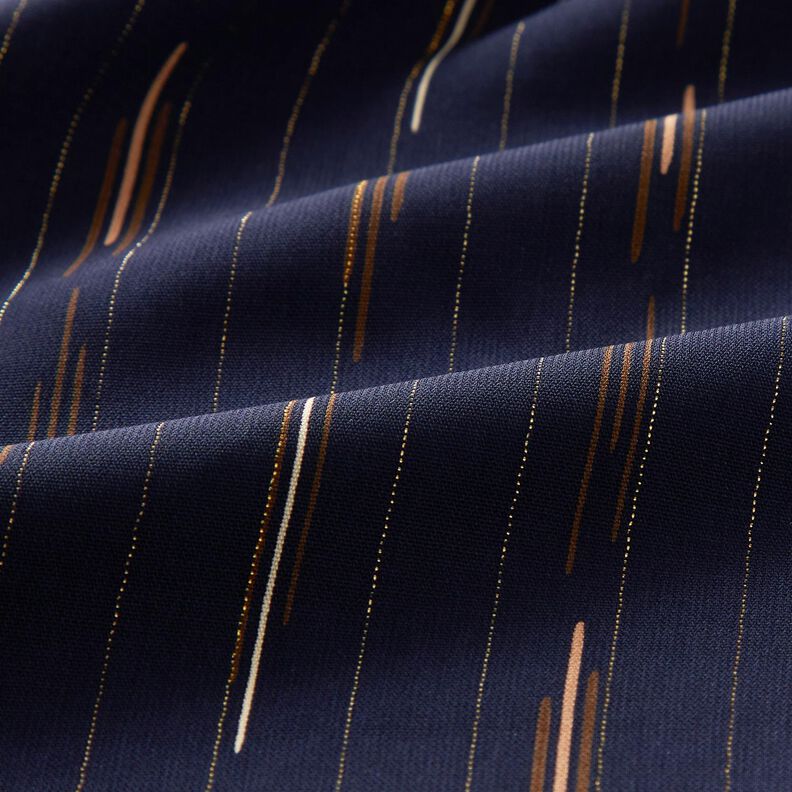 Blusenstoff Glitzernadelstreifen – marineblau,  image number 2