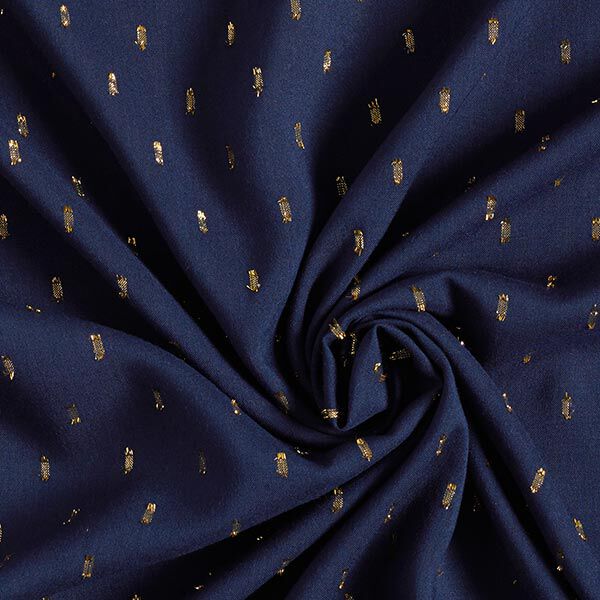 Viskosestoff Glitzertropfen – marineblau | Reststück 100cm