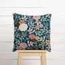 Dekostoff Jacquard Vintage Blumen – petrol/dunkelrot,  thumbnail number 6