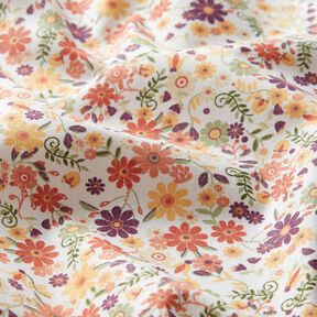 Baumwollstoff Cretonne verstreute Blümchen – merlot/weiss, 