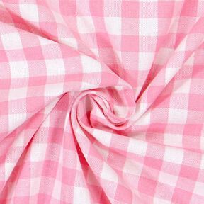 Baumwollstoff Vichykaro 1 cm – rosa/weiss, 