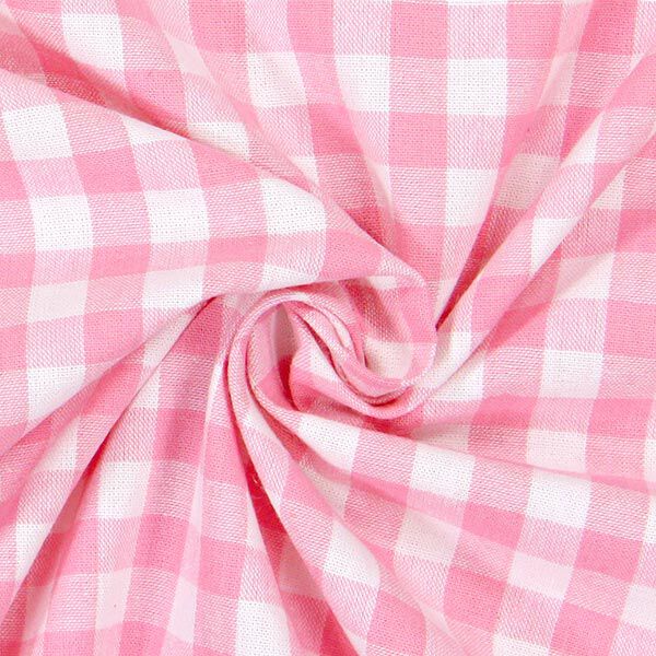 Baumwollstoff Vichy - 1 cm – rosa | Reststück 50cm