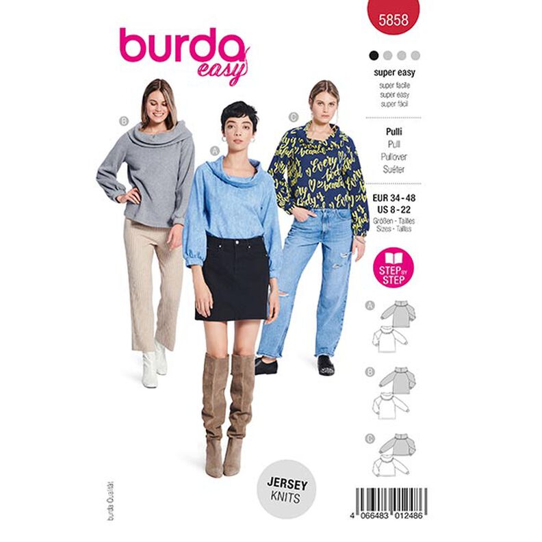 Pullover | Burda 5858 | 34-48, image number 1