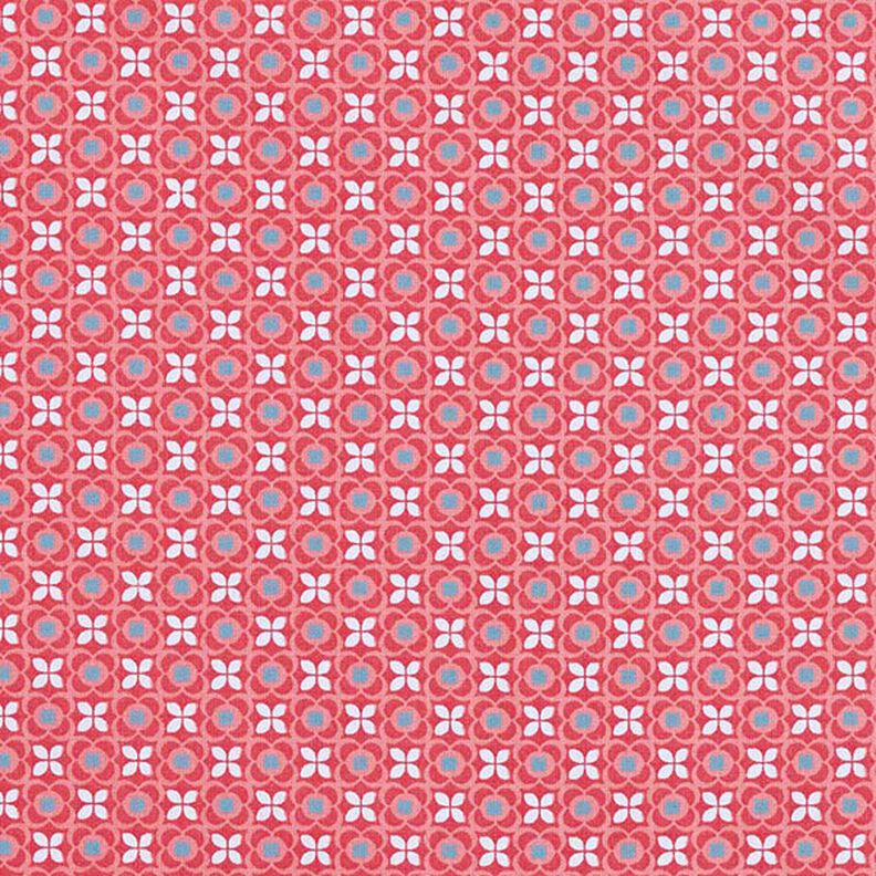 Baumwollstoff Cretonne kleines Fliesenmuster – pink/hummer,  image number 1