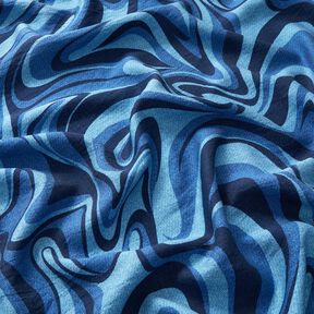 Viskose-Crêpe Wellen – marineblau/königsblau, 