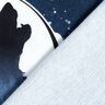 French Terry Panel mystischer Wolf | Glitzerpüppi – marineblau/weiss,  thumbnail number 4
