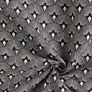Dekostoff Jacquard Fächer – schwarz, 