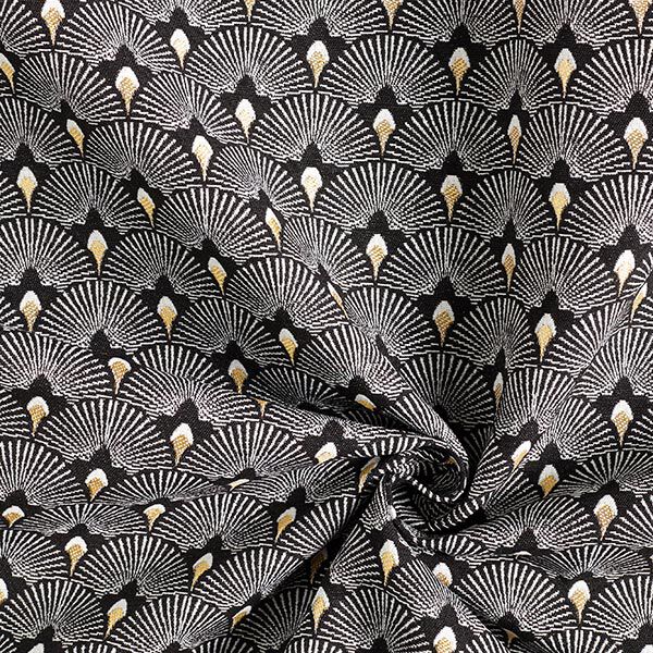 Dekostoff Jacquard Fächer – schwarz, image number 2
