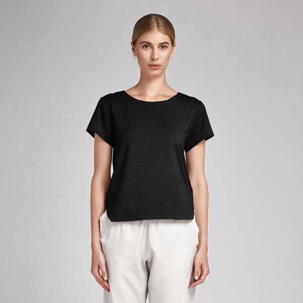 Leichter Seersucker uni – schwarz, image number 6