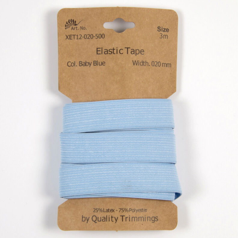 Elastikband [3 m | 20 mm] – hellblau,  image number 1