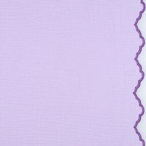 Musselin/ Doppel-Krinkel Gewebe beidseitige Bogenkante  | Poppy Fabrics – flieder/rotlila, 