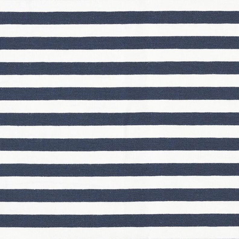 French Terry Sommersweat garngefärbte Streifen – wollweiss/marineblau,  image number 1