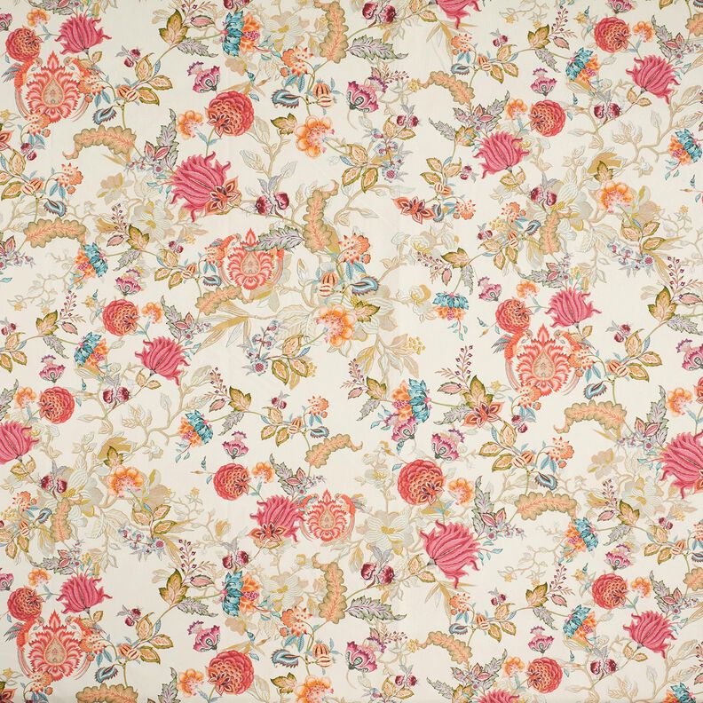 Dekostoff Canvas abstrakte Dahlien – creme/malve,  image number 1
