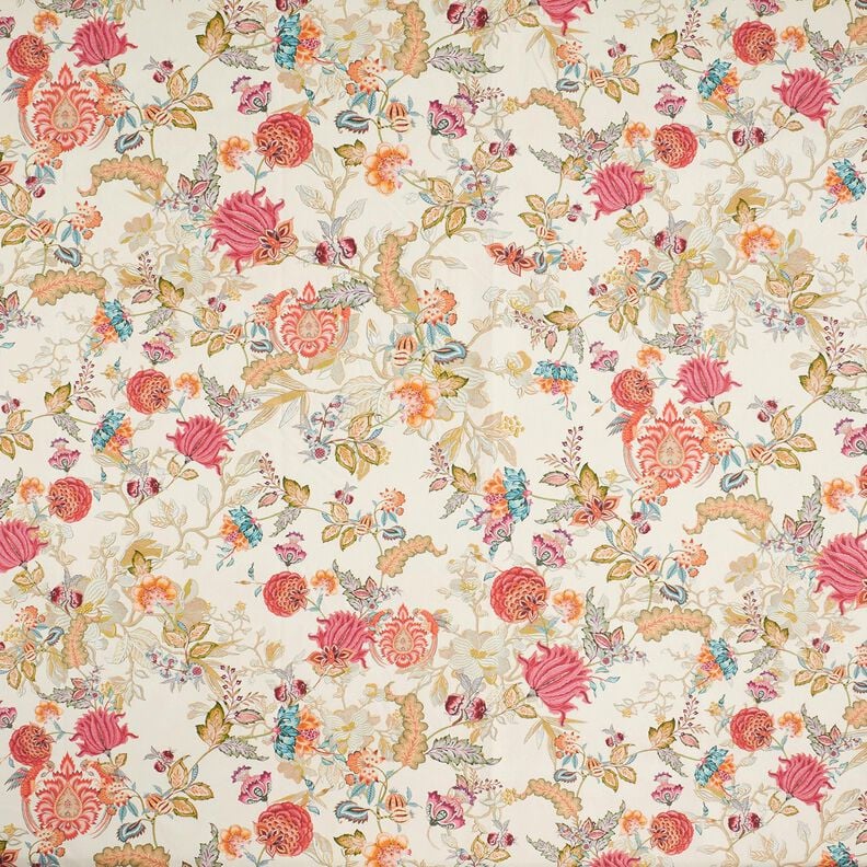 Dekostoff Canvas abstrakte Dahlien – creme/malve, image number 1