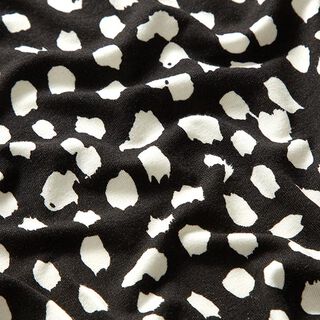 Viskosejersey Leopunkte – schwarz/weiss, 