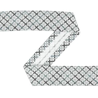 Schrägband Gitter (20 mm) 2 – grau, 