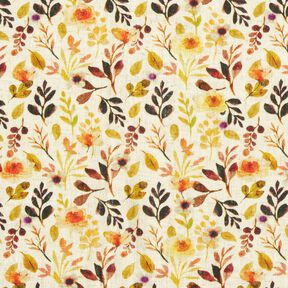 Viskose-Leinen-Mix Herbstlaub – hellbeige/orange, 