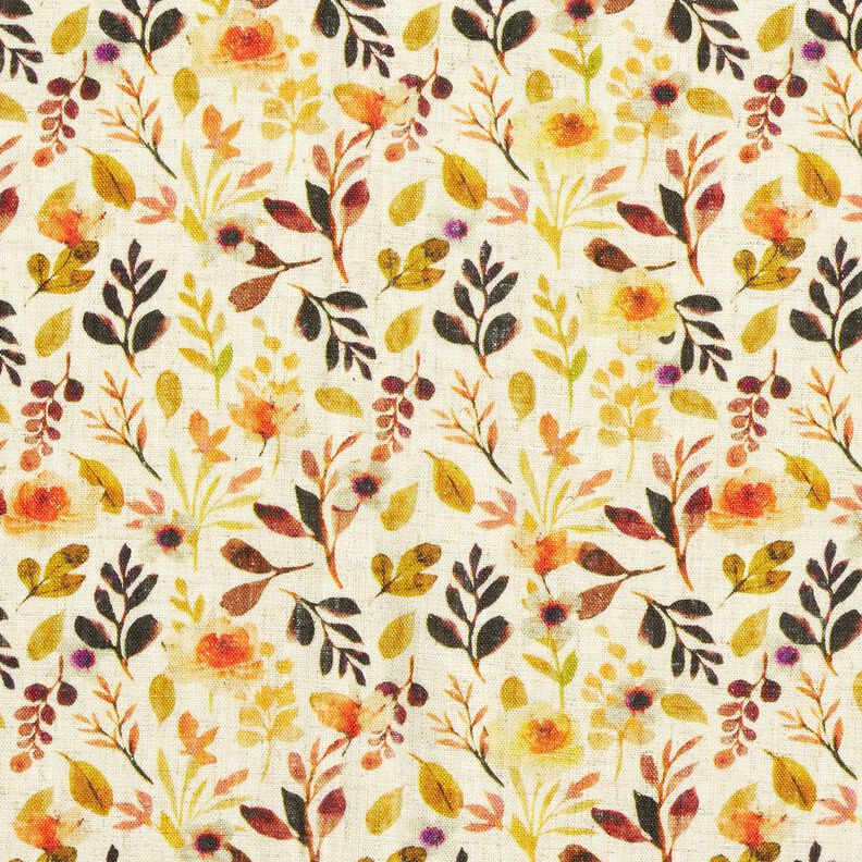 Viskose-Leinen-Mix Herbstlaub – hellbeige/orange,  image number 1