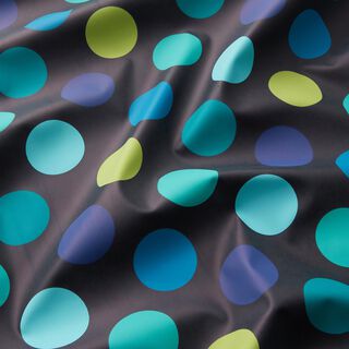 Regenjackenstoff bunte Kreise – nachtblau, 