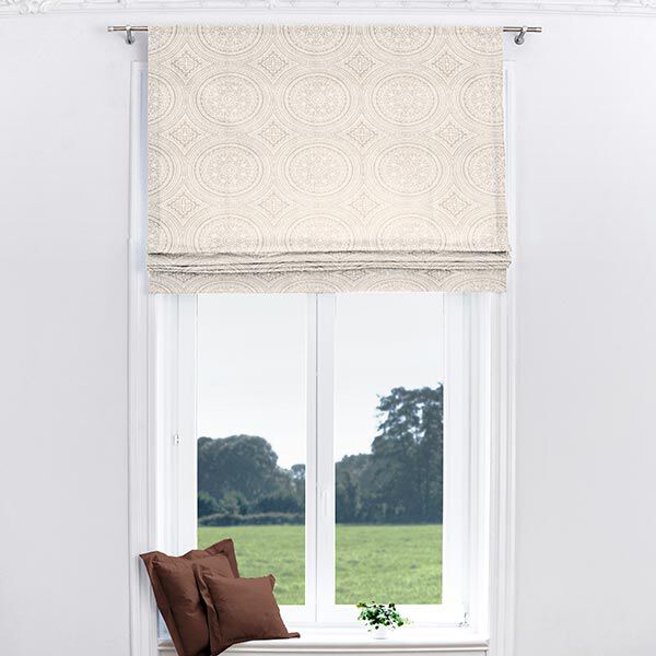 Dekostoff Canvas Mandala – natur/weiss | Reststück 50cm