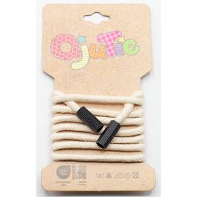 Baumwollkordel inkl. Kordelende [1,15 m | Ø 5mm] – wollweiss, 