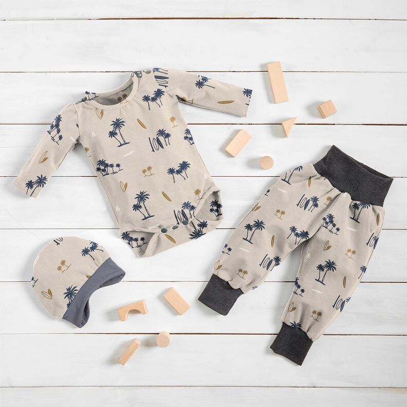 Baumwolljersey Hawaii Feeling – helltaupe,  image number 6