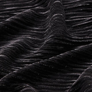 Plissee Samt Lurex Uni – schwarz, 