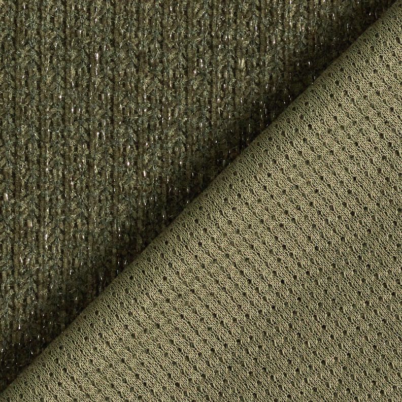 Chenille Strickjacquard Glitzer – dunkelpinie/silber metallic,  image number 3