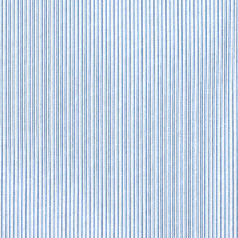Hemdenstoff Stretch schmale Streifen – weiss/hellblau, image number 1