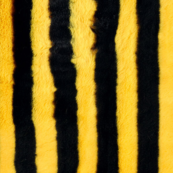 Kunstfell Bienenstreifen – schwarz/gelb,  image number 1