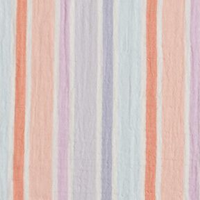 Musselin/ Doppel-Krinkel Gewebe garngefärbte Streifen | Poppy Fabrics – wollweiss/farbmix, 