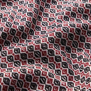 Strickjacquard Ornamente – rot/marineblau, 