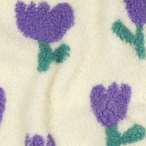 Teddyplüsch Tulpen | Poppy Fabrics – elfenbein, 