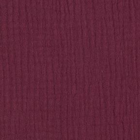 GOTS Dreilagiger Baumwoll-Musselin – merlot, 