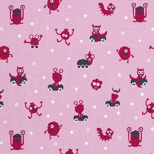 Baumwolljersey Monsterspielplatz | PETIT CITRON – rosa/beere, image number 1